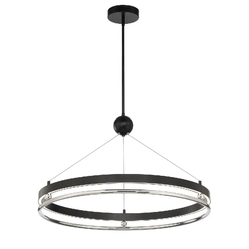 Industrial Area Lighting for Large Open SpacesGrande Illusion 33 in. LED Pendant Light Polished Nickel Finish