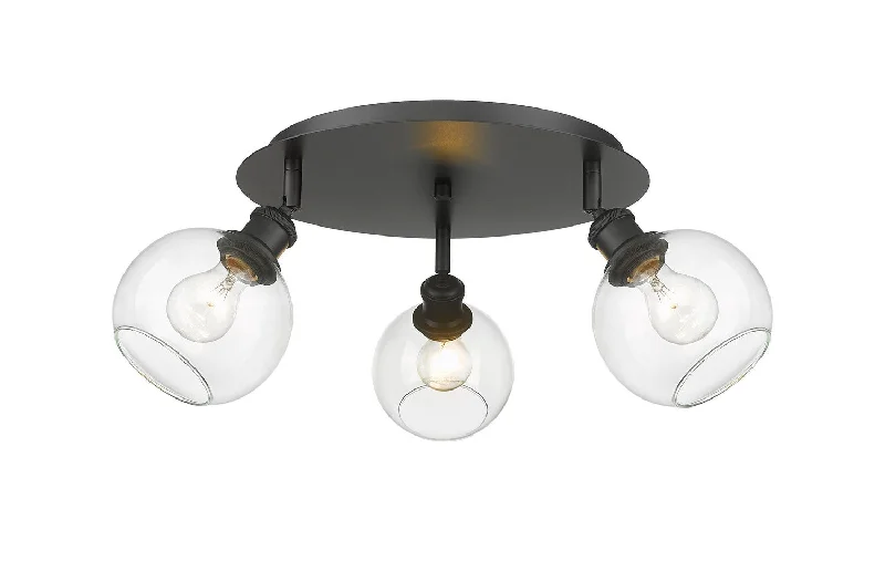 Waterproof Industrial Lighting for Wet AreasDowntown Urban Three Light Flush Mount