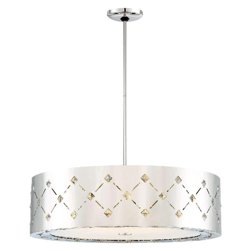 Industrial Lighting for Chemical PlantsCrowned 28 in. LED Pendant Light Chrome finish Industrial Lighting for Chemical PlantsCrowned 28 in. LED Pendant Light Chrome finish