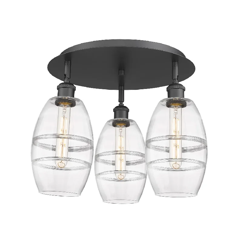 Industrial Ceiling - Mounted Lighting for Assembly PlantsDowntown Urban Three Light Flush Mount Industrial Ceiling - Mounted Lighting for Assembly PlantsDowntown Urban Three Light Flush Mount