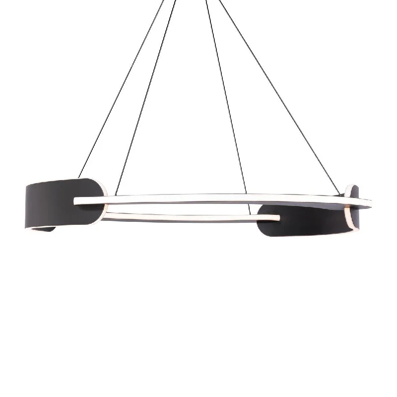 Industrial Ceiling - Mounted Lighting for Assembly PlantsIlios 32 in. LED Pendant Light Black finish