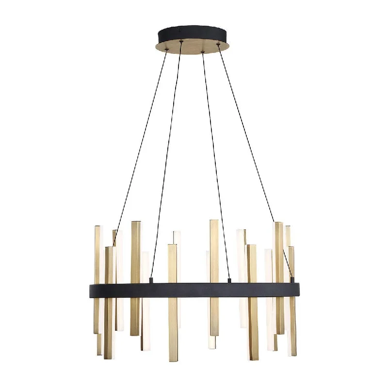 Industrial Lighting for Pharmaceutical ManufacturingHarmonix 24 in. LED Pendant Light Black & Brass Finish