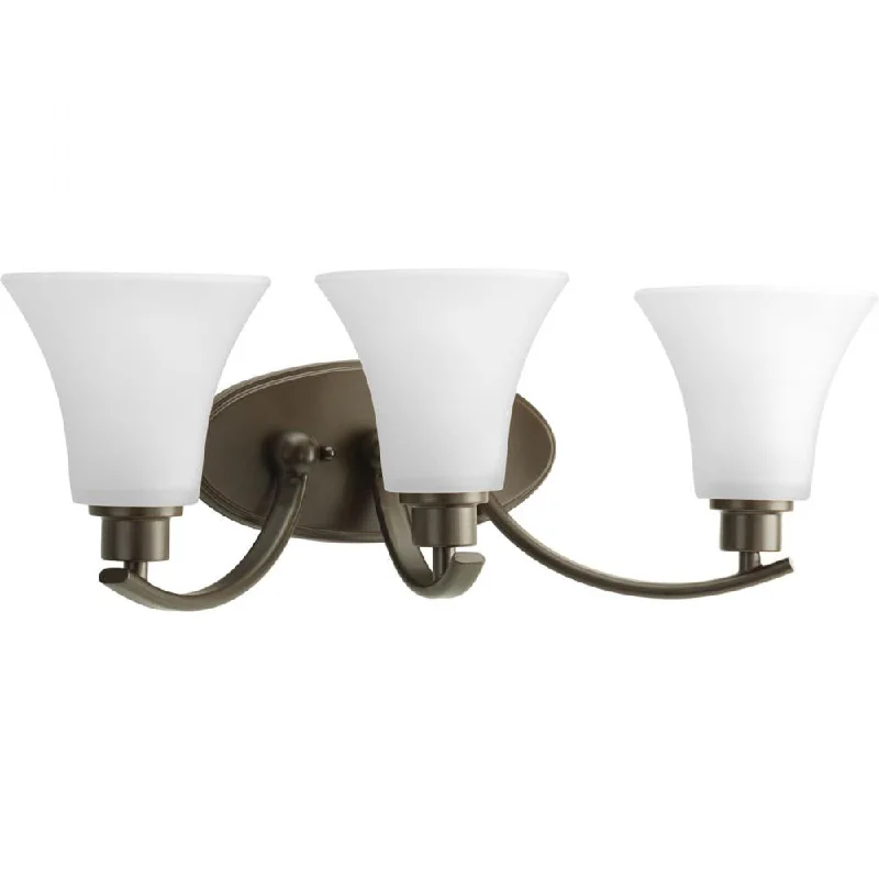 White track lighting for a clean lookP2002-20W - 3LT 100W(M) ANTIQUE BRONZE VANITY