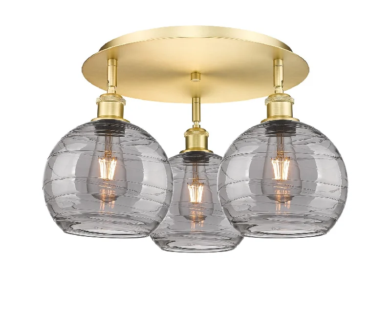 Industrial Lighting for Furniture FactoriesDowntown Urban Three Light Flush Mount