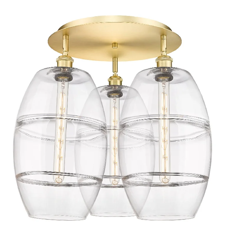 Industrial Lighting for Chemical PlantsDowntown Urban Three Light Flush Mount