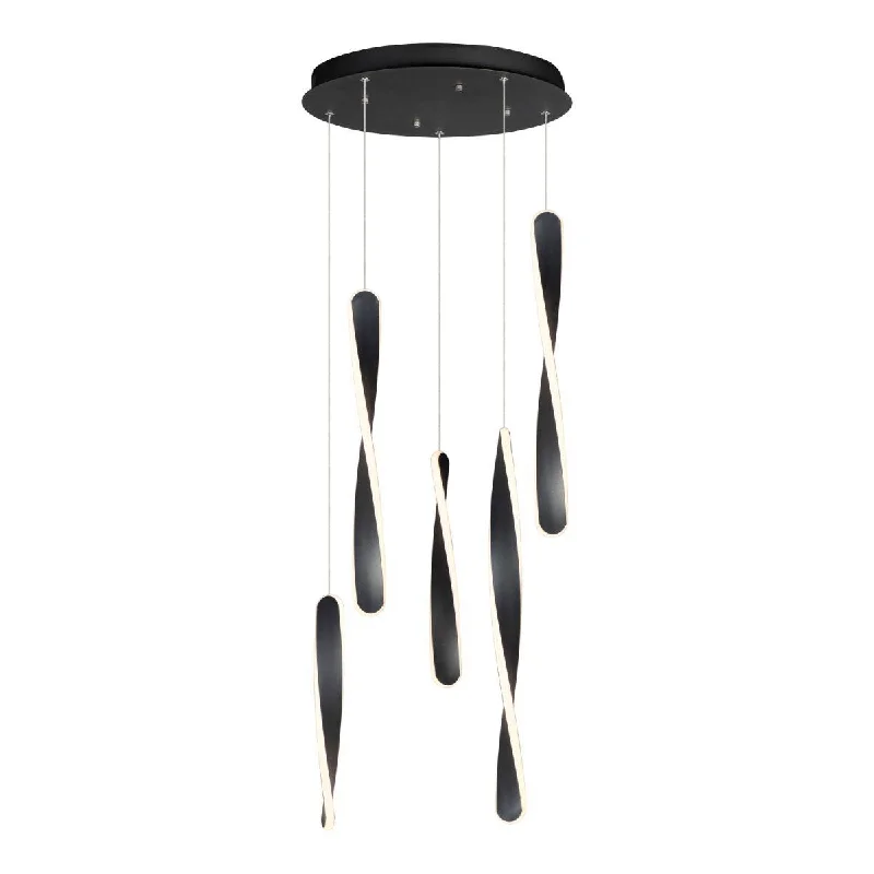 Industrial Lighting for Furniture FactoriesPirouette 16 in. 5 Lights LED Pendant Light Black finish Industrial Lighting for Furniture FactoriesPirouette 16 in. 5 Lights LED Pendant Light Black finish