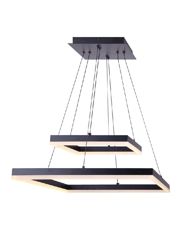Track lighting with a decorative track designCanarm LCH214A20BK Malou 2 Tiered Square LED Chandelier Track lighting with a decorative track designCanarm LCH214A20BK Malou 2 Tiered Square LED Chandelier