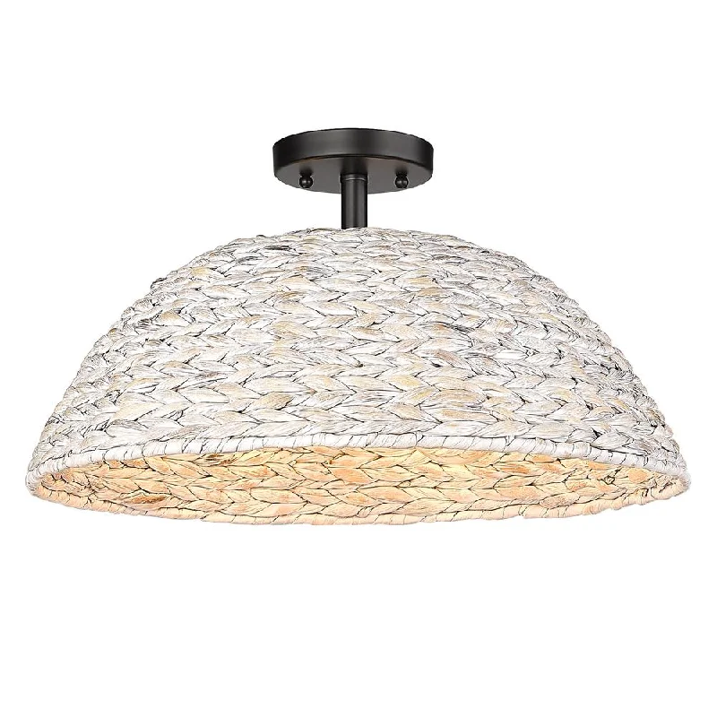 Track lighting for modernizing traditional interiorsGolden Lighting 1081-SF BLK-PSG Rue Woven Sweetgrass Dome Flush Mount Light Track lighting for modernizing traditional interiorsGolden Lighting 1081-SF BLK-PSG Rue Woven Sweetgrass Dome Flush Mount Light