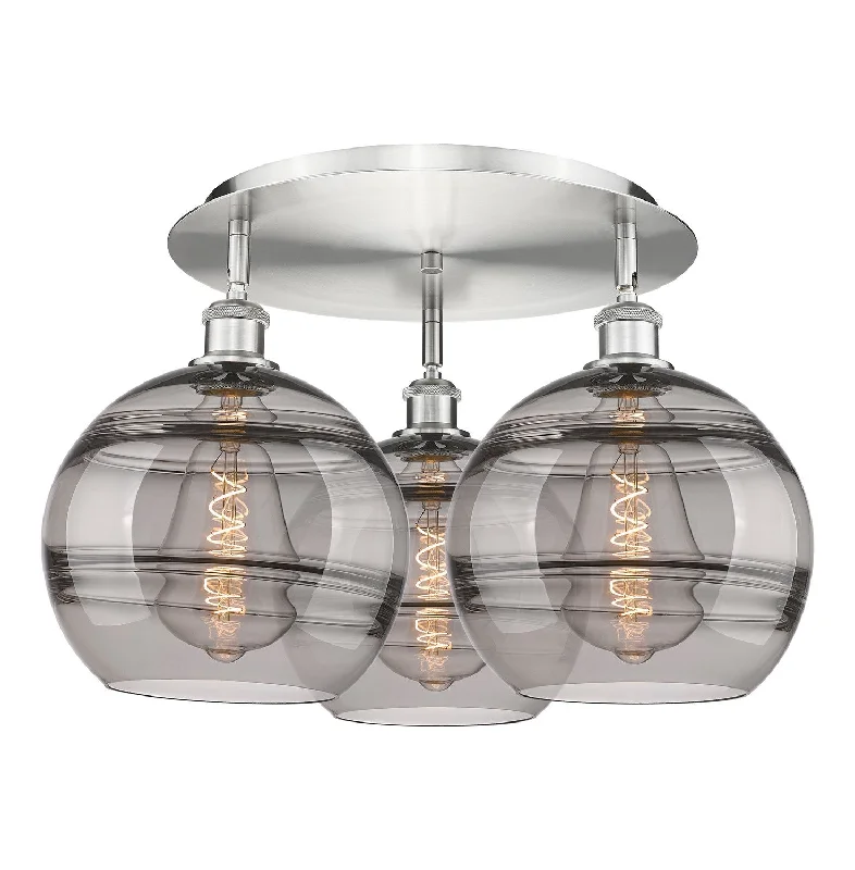 Industrial Wall - Mounted Lighting for Workshop WallsDowntown Urban Three Light Flush Mount