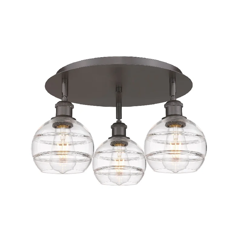 Industrial Lighting for Textile MillsDowntown Urban Three Light Flush Mount