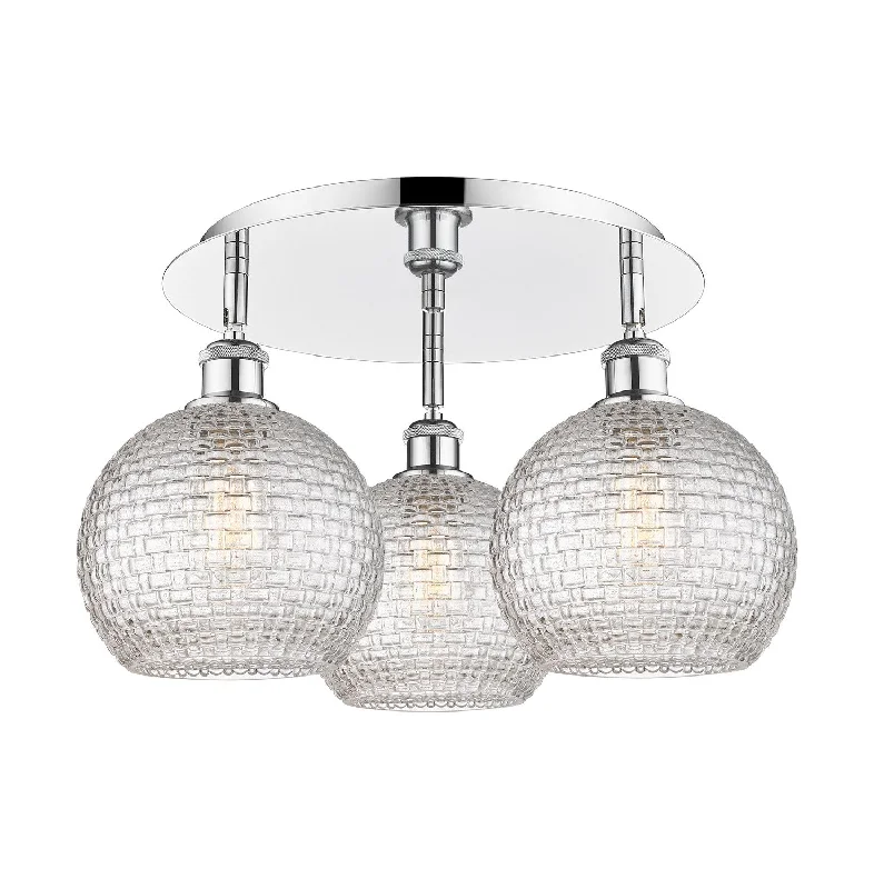 Waterproof Industrial Lighting for Wet AreasDowntown Urban Three Light Flush Mount
