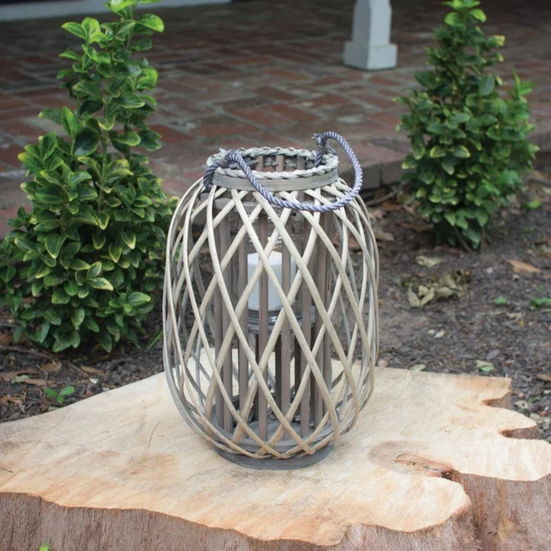 Track lighting with a decorative track designKalalou CLUX1008 16 Inch Tall Grey Willow Lantern With Glass Candle Insert Track lighting with a decorative track designKalalou CLUX1008 16 Inch Tall Grey Willow Lantern With Glass Candle Insert