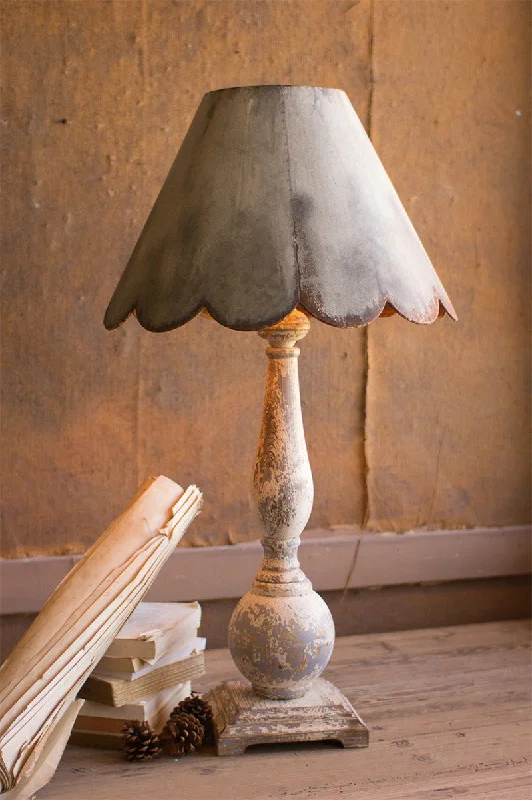 Track lighting with integrated LED driversKalalou CCG1588 Farmhouse Wood Table Lamp With Rustic Scalloped Metal Shade Track lighting with integrated LED driversKalalou CCG1588 Farmhouse Wood Table Lamp With Rustic Scalloped Metal Shade