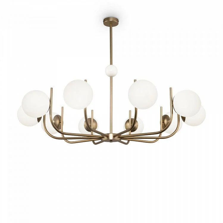 Track lighting with multiple heads for flexibilityRendez-vous 8/10lt Pendant Lamp - Brass/White Track lighting with multiple heads for flexibilityRendez-vous 8/10lt Pendant Lamp - Brass/White