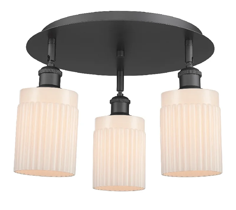 Industrial Lighting for Textile MillsDowntown Urban Three Light Flush Mount