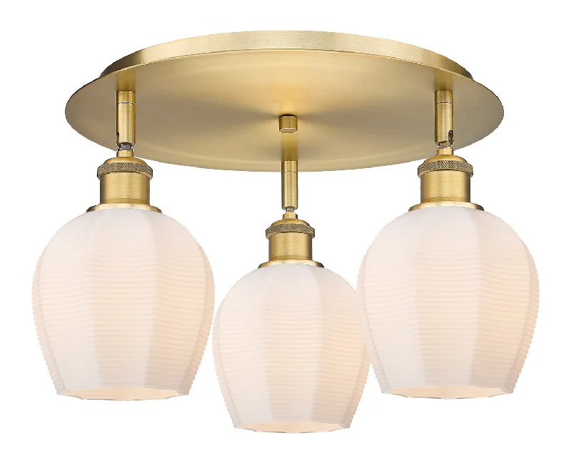 Durable Industrial Lighting for Harsh EnvironmentsDowntown Urban Three Light Flush Mount Durable Industrial Lighting for Harsh EnvironmentsDowntown Urban Three Light Flush Mount