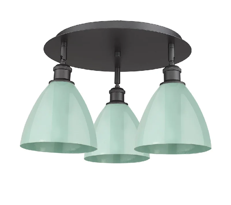 Industrial Lighting for Textile MillsDowntown Urban Three Light Flush Mount