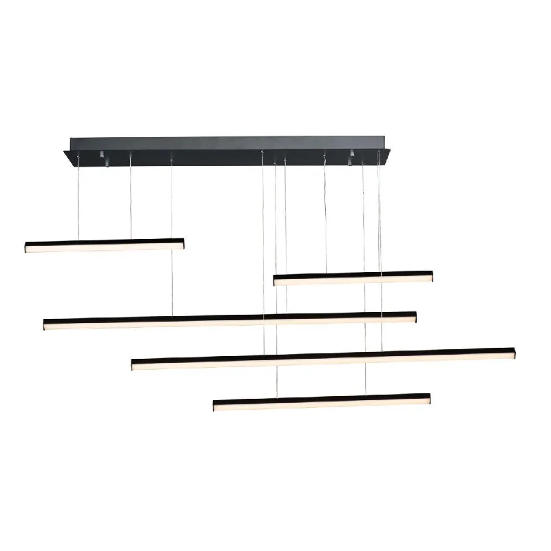 Industrial Lighting for Furniture FactoriesHover 61 in. 5 Lights LED Pendant Light Black finish Industrial Lighting for Furniture FactoriesHover 61 in. 5 Lights LED Pendant Light Black finish