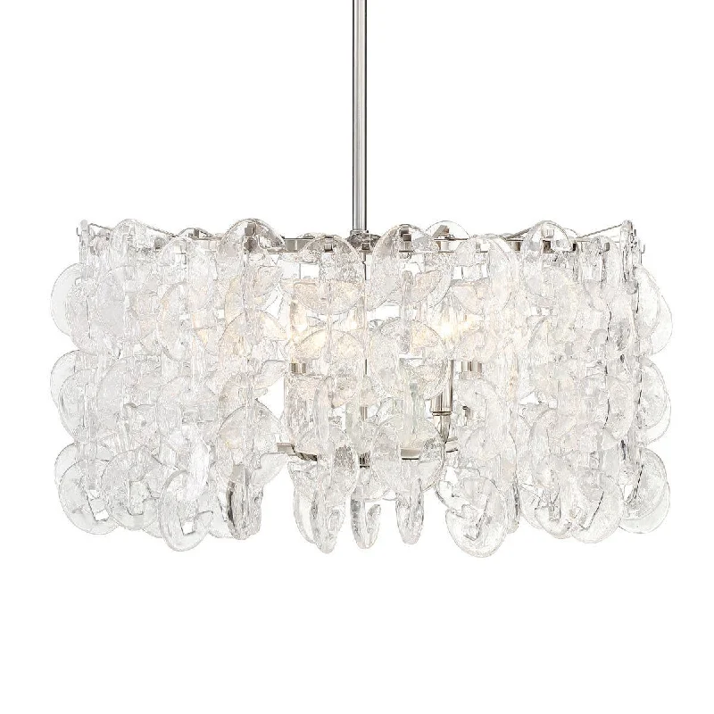 Industrial Flood Lighting for Outdoor Loading DocksTaffinoe 25 in. 5 lights Pendant Light Polished Nickel Finish