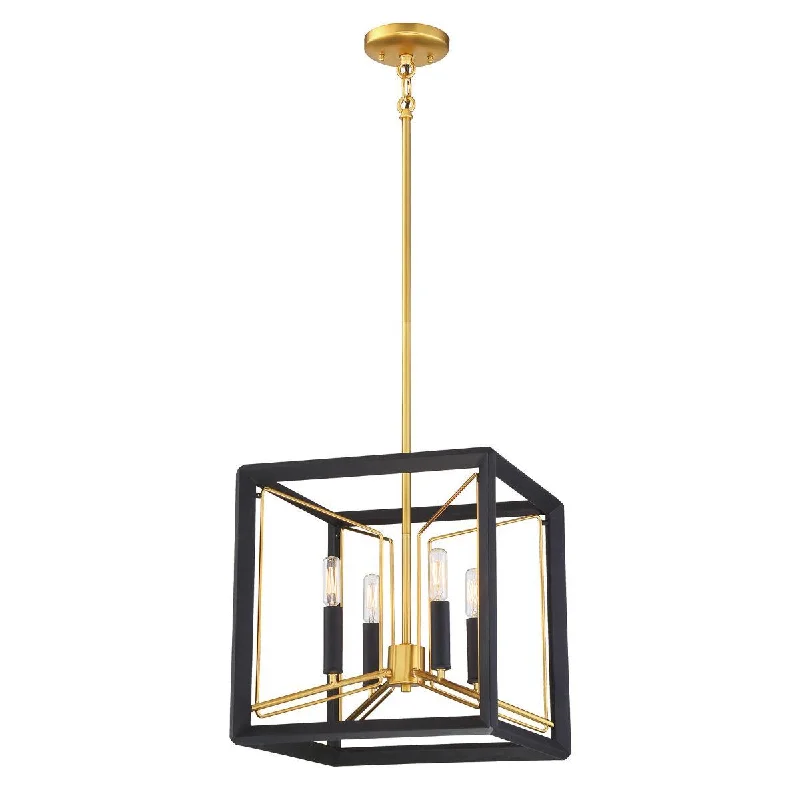 Industrial Task Lighting for Precision WorkstationsSable Point 14 in. 4 lights Pendant Light Black & Gold Finish Industrial Task Lighting for Precision WorkstationsSable Point 14 in. 4 lights Pendant Light Black & Gold Finish