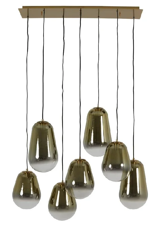 Track lighting for adding a touch of eleganceMaeve 7Lt Hanging Lamp - Clear Gold Finish Track lighting for adding a touch of eleganceMaeve 7Lt Hanging Lamp - Clear Gold Finish