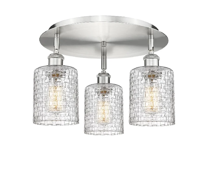 Industrial Lighting for Textile MillsDowntown Urban Three Light Flush Mount