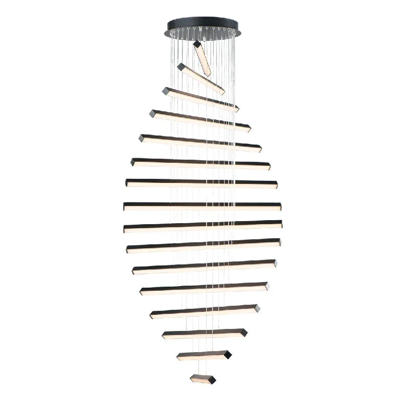 Dimmable Industrial Lighting for Ambiance ControlHover 28 in. 16 Lights LED Pendant Light Black finish Dimmable Industrial Lighting for Ambiance ControlHover 28 in. 16 Lights LED Pendant Light Black finish