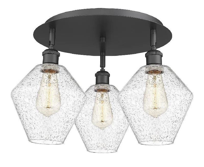 Industrial Area Lighting for Large Open SpacesDowntown Urban Three Light Flush Mount Industrial Area Lighting for Large Open SpacesDowntown Urban Three Light Flush Mount