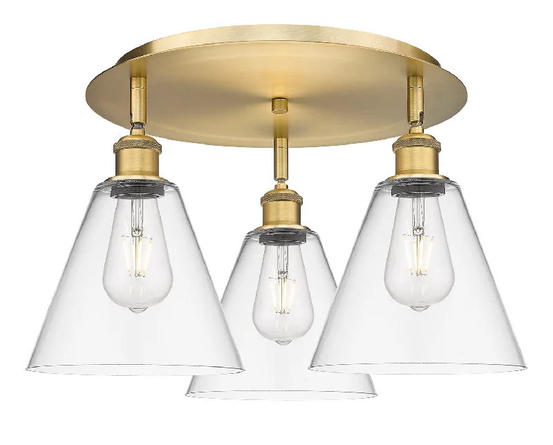 Industrial Flood Lighting for Outdoor Loading DocksDowntown Urban Three Light Flush Mount