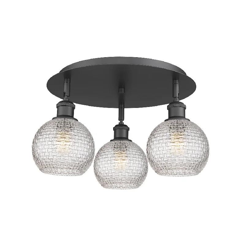 Industrial Lighting for Furniture FactoriesDowntown Urban Three Light Flush Mount