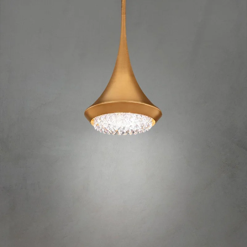High - Bay LED Industrial Lighting for WarehousesVerita 8 in. LED Pendant Light Selectable CCT Gold Finish