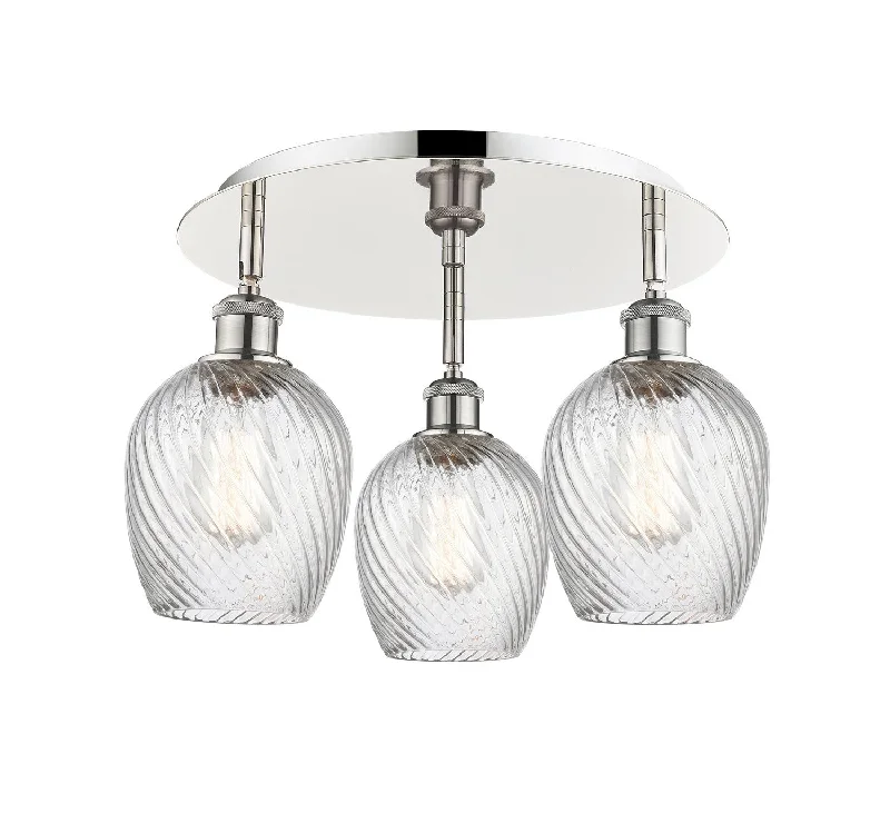 Industrial Lighting for Textile MillsDowntown Urban Three Light Flush Mount