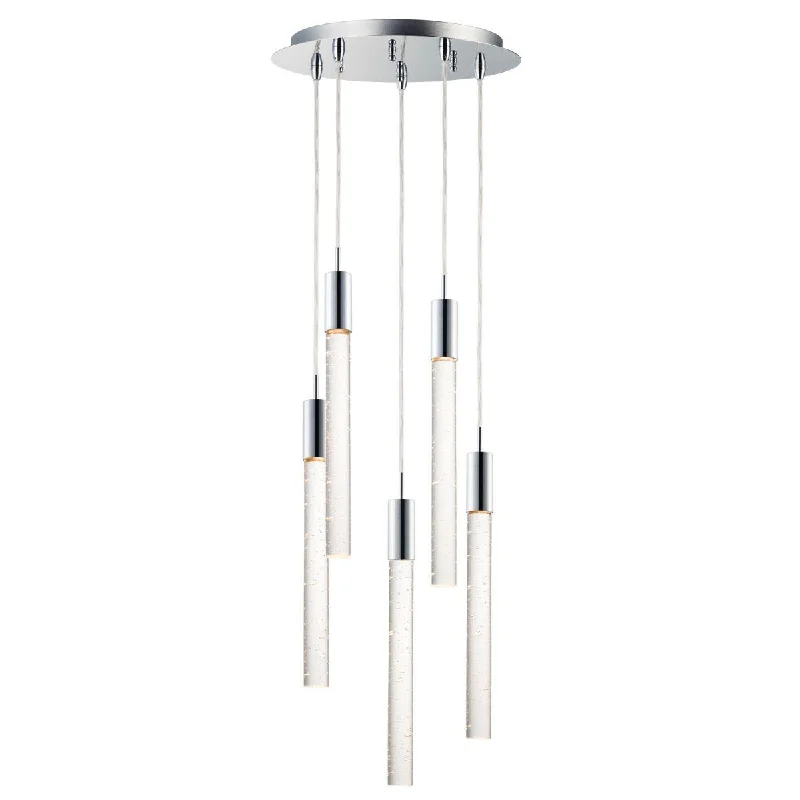 Industrial Lighting for Printing Press FacilitiesBig Fizz 13 in. 5 Lights LED Pendant Light Chrome Finish Industrial Lighting for Printing Press FacilitiesBig Fizz 13 in. 5 Lights LED Pendant Light Chrome Finish