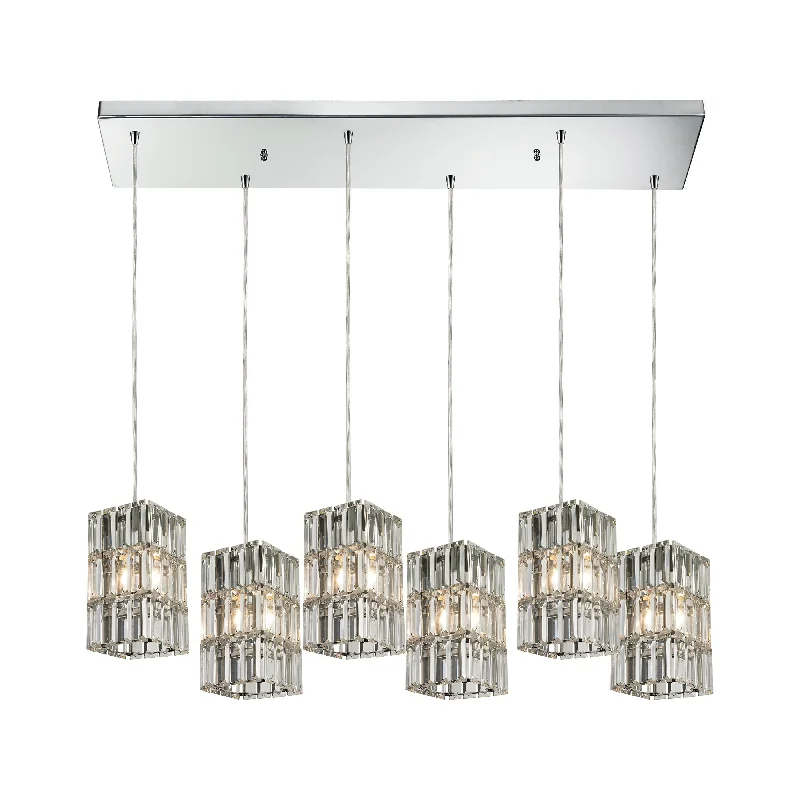 Track lighting with a minimalist track designCynthia 30" Wide 6-Light Pendant