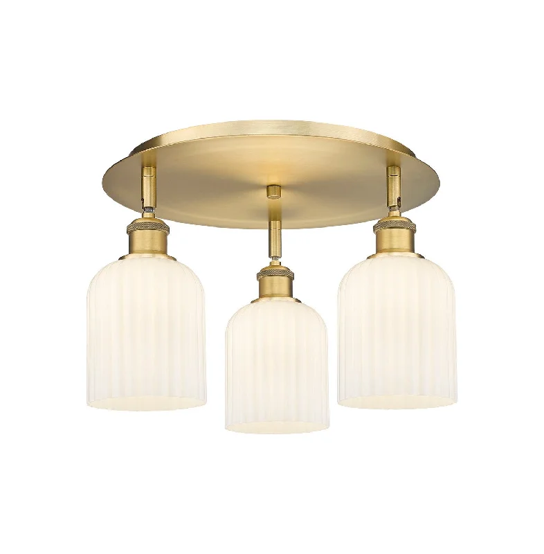 Industrial Lighting for Chemical PlantsDowntown Urban Three Light Flush Mount
