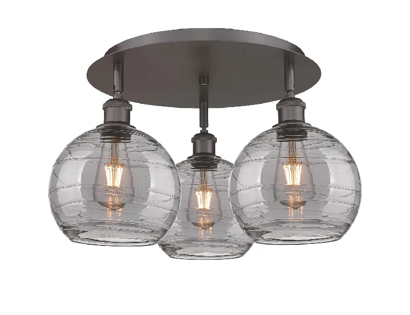 Waterproof Industrial Lighting for Wet AreasDowntown Urban Three Light Flush Mount Waterproof Industrial Lighting for Wet AreasDowntown Urban Three Light Flush Mount