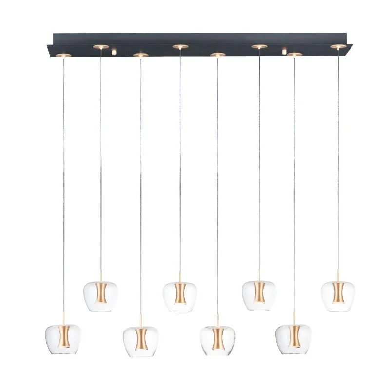 Industrial Area Lighting for Large Open SpacesNewton 39 in. 8 Lights LED Pendant Light Gold finish Industrial Area Lighting for Large Open SpacesNewton 39 in. 8 Lights LED Pendant Light Gold finish