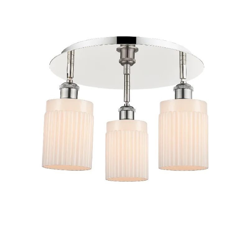 Industrial Lighting with High CRI (Color Rendering Index) for True Color PerceptionDowntown Urban Three Light Flush Mount Industrial Lighting with High CRI (Color Rendering Index) for True Color PerceptionDowntown Urban Three Light Flush Mount