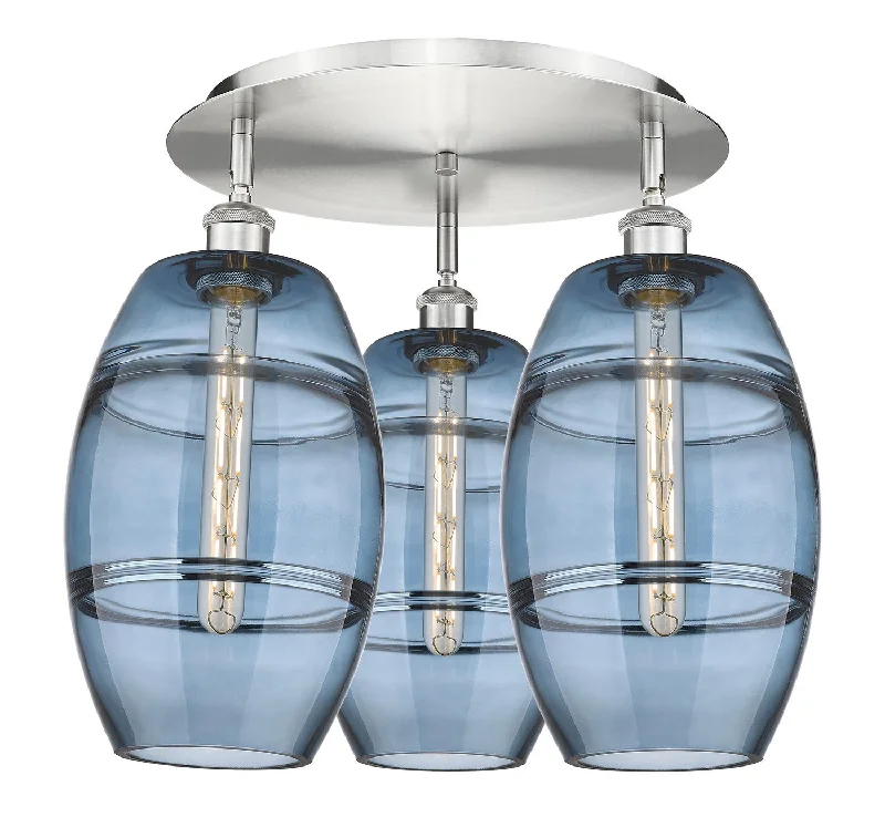 Adjustable Industrial Lighting for Flexible IlluminationDowntown Urban Three Light Flush Mount