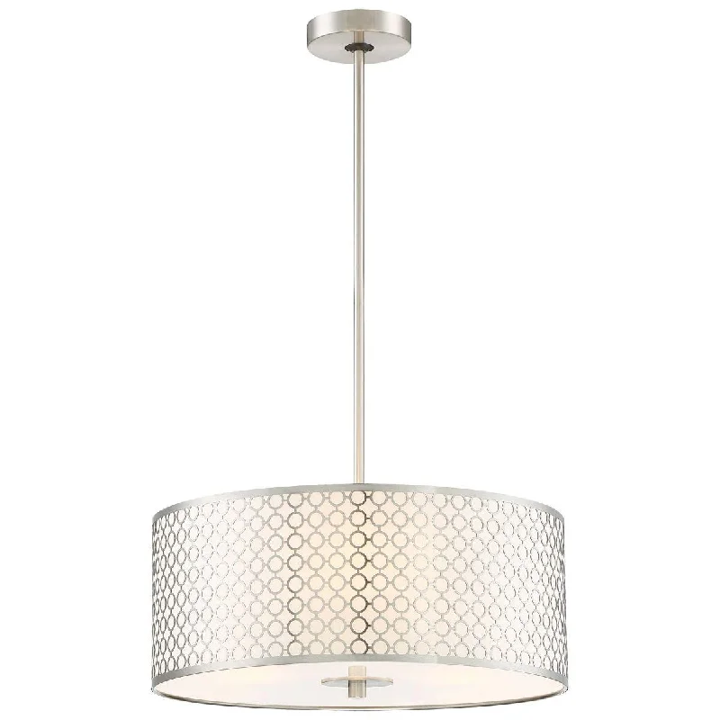 Industrial Lighting for Printing Press FacilitiesDots 18 in. 3 Lights Pendant Light Brushed Nickel finish Industrial Lighting for Printing Press FacilitiesDots 18 in. 3 Lights Pendant Light Brushed Nickel finish