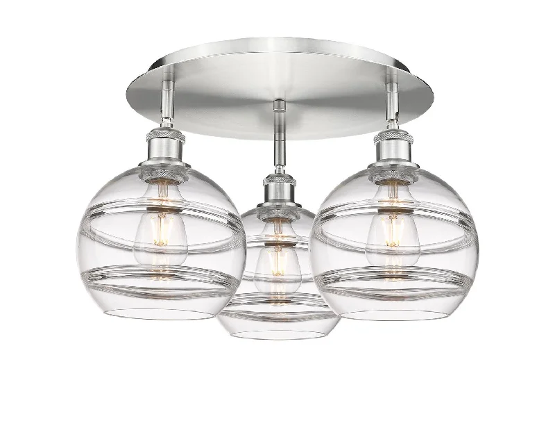 Energy - Efficient Industrial Lighting for Cost - SavingsDowntown Urban Three Light Flush Mount