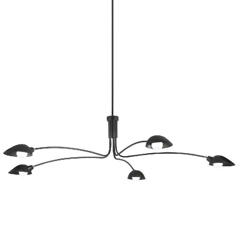 Industrial Lighting for Metal Fabrication ShopsLEO 84 in. 5 lights Pendant Light Satin Black Finish Industrial Lighting for Metal Fabrication ShopsLEO 84 in. 5 lights Pendant Light Satin Black Finish