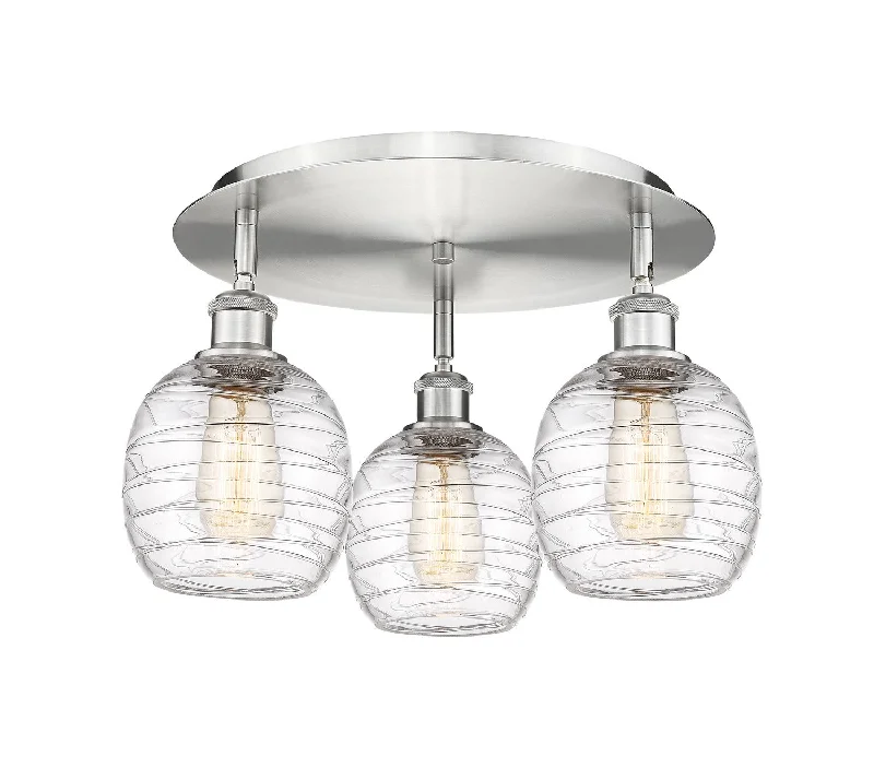 Low - Bay Industrial Lighting Fixtures for Small FactoriesDowntown Urban Three Light Flush Mount Low - Bay Industrial Lighting Fixtures for Small FactoriesDowntown Urban Three Light Flush Mount