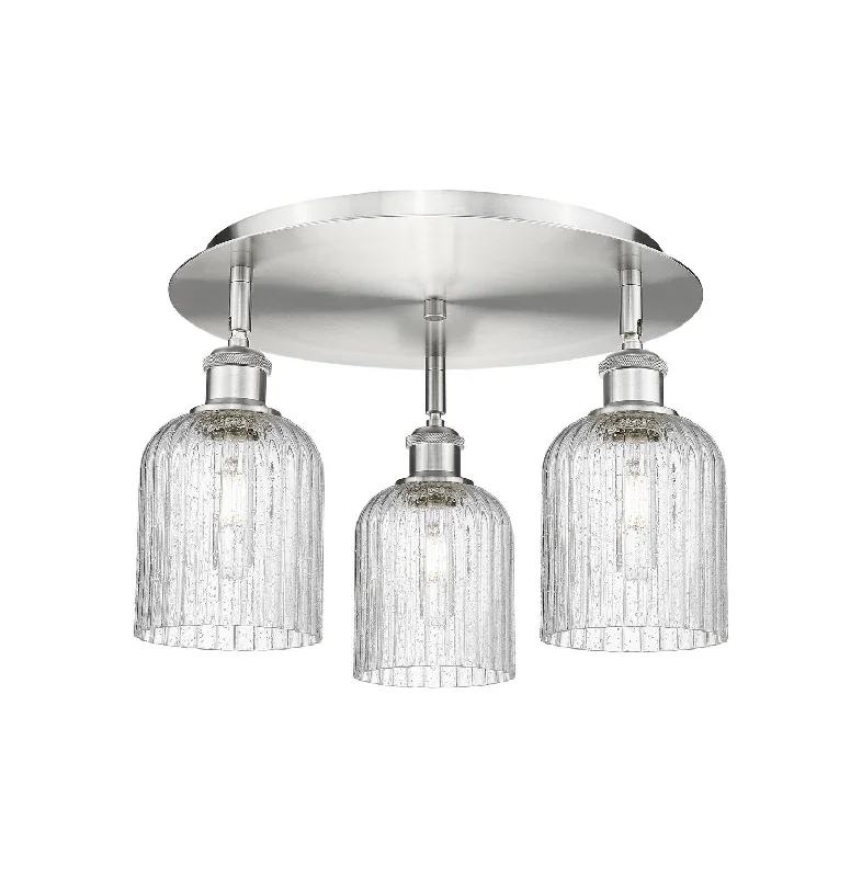 Industrial Ceiling - Mounted Lighting for Assembly PlantsDowntown Urban Three Light Flush Mount