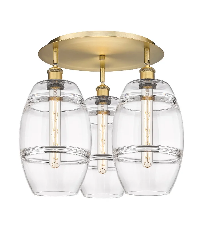 High - Bay LED Industrial Lighting for WarehousesDowntown Urban Three Light Flush Mount High - Bay LED Industrial Lighting for WarehousesDowntown Urban Three Light Flush Mount