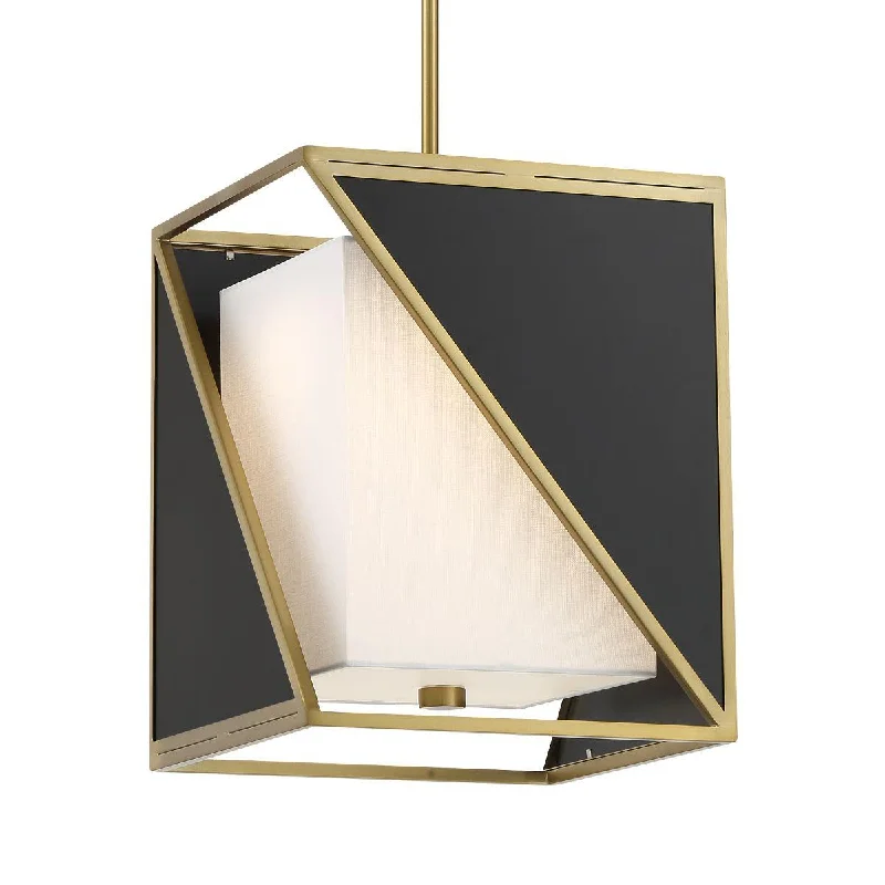 Energy - Efficient Industrial Lighting for Cost - SavingsAspect 12 in. LED Pendant Light Black & Brass Finish