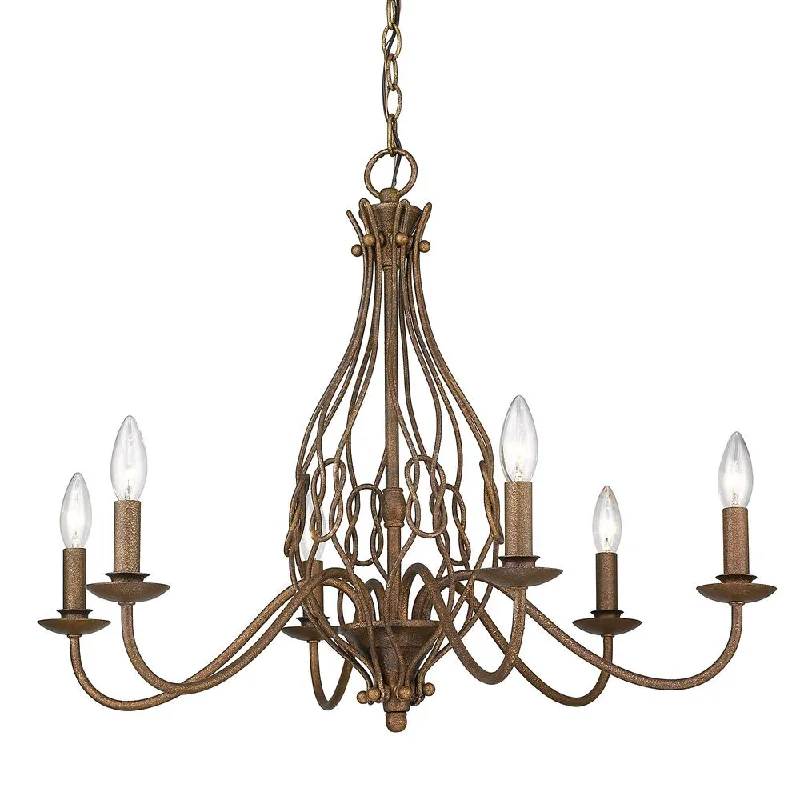 Rustic track lighting for farmhouse decorGolden Lighting 1349-6 BC Antoinette 6 Light Knotted Burnished Chestnut Chandelier Rustic track lighting for farmhouse decorGolden Lighting 1349-6 BC Antoinette 6 Light Knotted Burnished Chestnut Chandelier