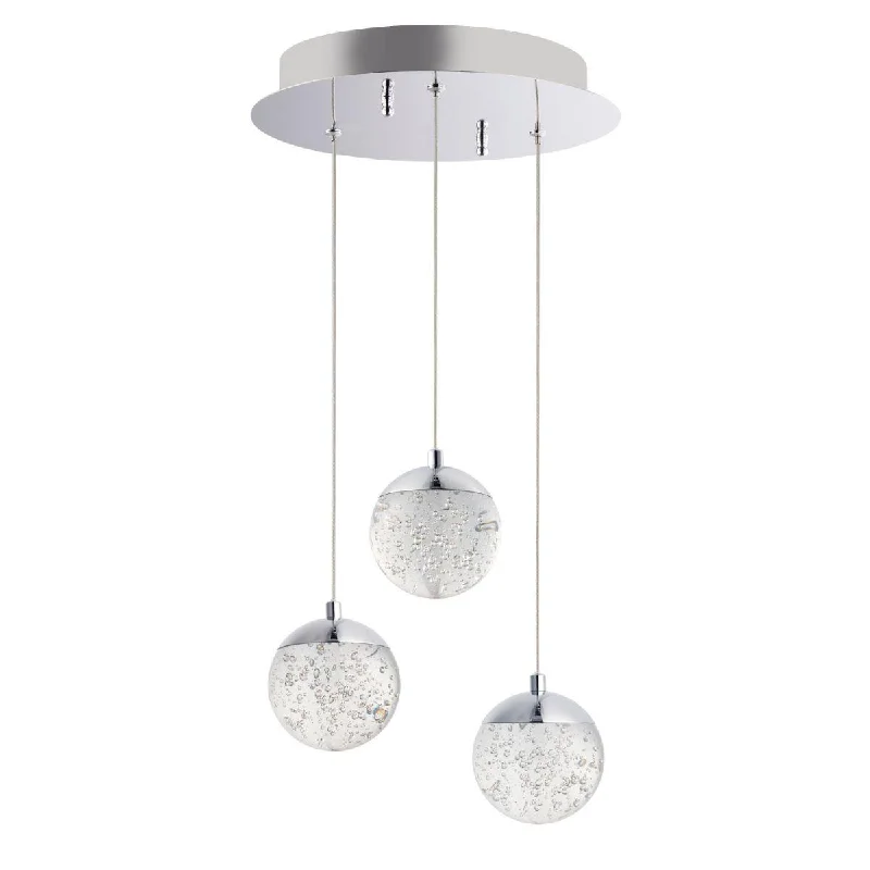 Industrial Lighting with High CRI (Color Rendering Index) for True Color PerceptionOrb II 12 in. 3 Lights LED Pendant Light Chrome finish Industrial Lighting with High CRI (Color Rendering Index) for True Color PerceptionOrb II 12 in. 3 Lights LED Pendant Light Chrome finish