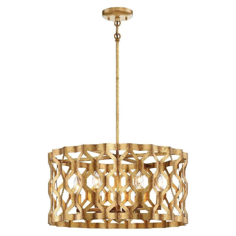 Low - Bay Industrial Lighting Fixtures for Small FactoriesCoronade 22 in. 6 Lights Pendant Light Gold Finish Low - Bay Industrial Lighting Fixtures for Small FactoriesCoronade 22 in. 6 Lights Pendant Light Gold Finish