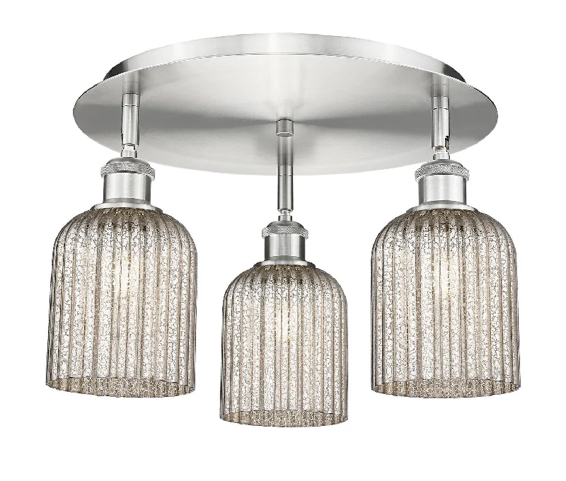 Industrial Lighting for Pharmaceutical ManufacturingDowntown Urban Three Light Flush Mount